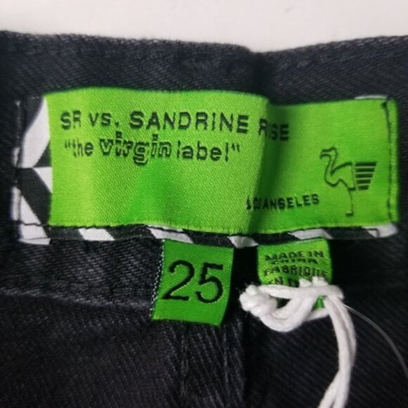 NEW Free People x Sandrine Rose Sz 25 Black Wide Curve Leg Jeans - Picture 10 of 14